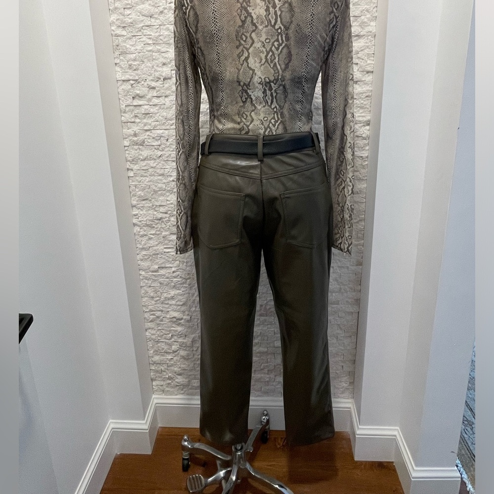 BCBGeneration Khaki Faux Lather Pants